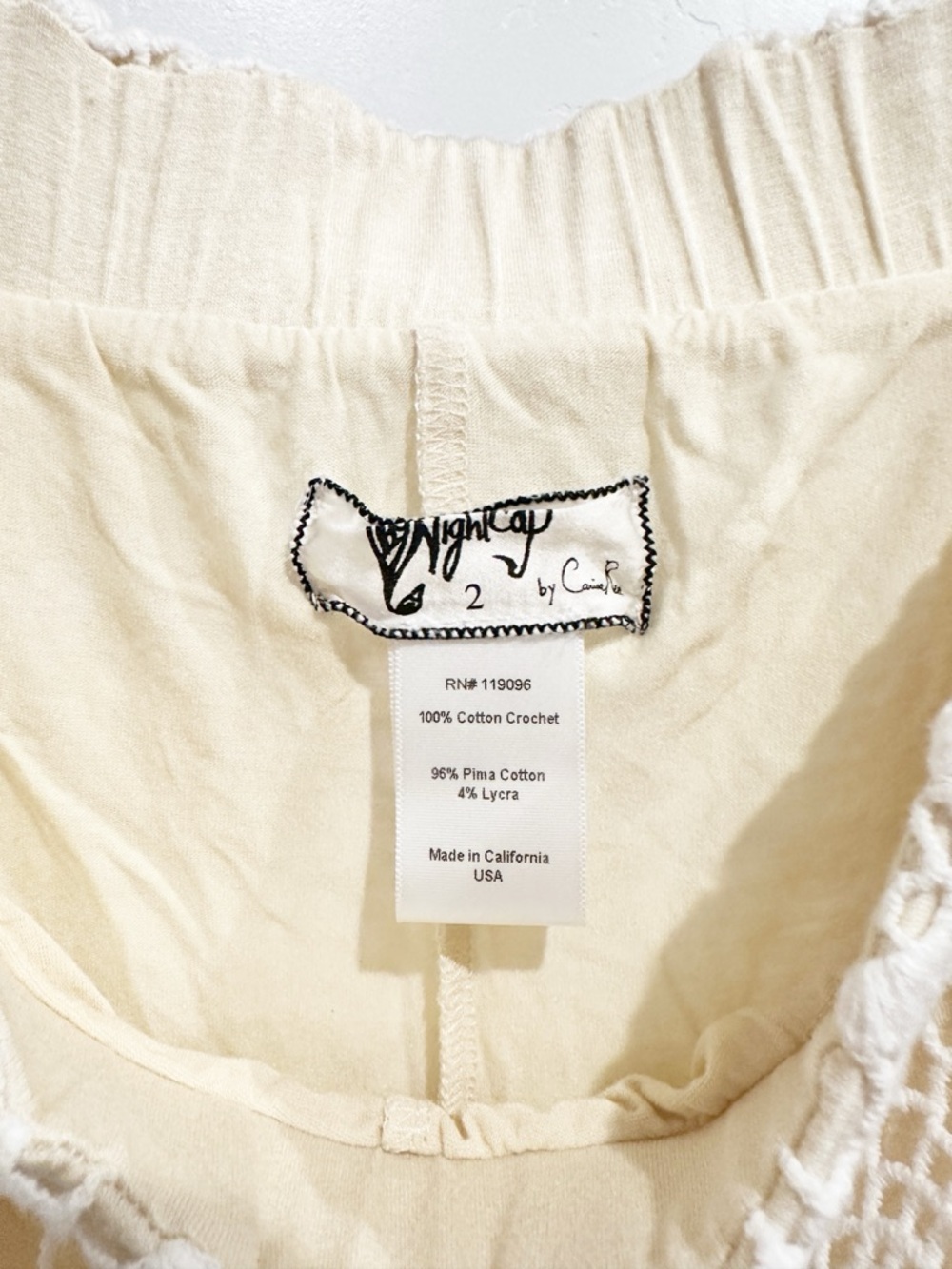 Nightcap Cream Crochet Flared Pants Size 2 - Picture 7 of 8